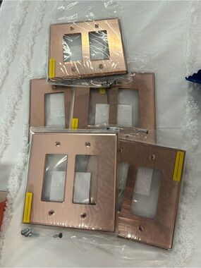 LIDOR Rose Gold 2-Gang Oversize Acrylic Mirror Plate